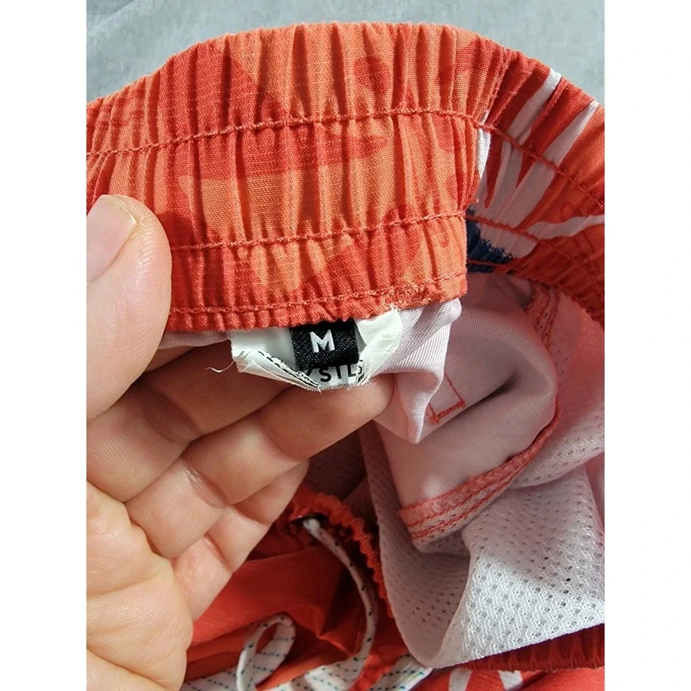 Quiksilver Volley‎ Shorts Red Tropical Beach bird of paradise w/ pockets